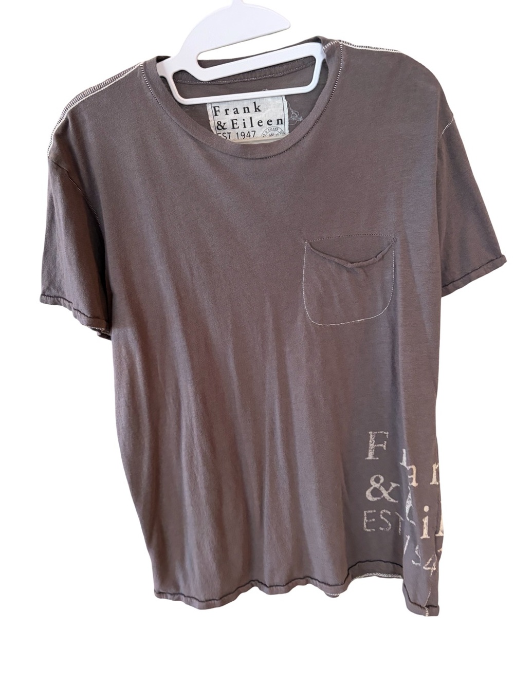 Frank & Eileen Logo Pocket Tee Gray Size M